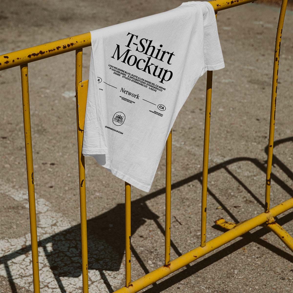 Free T-Shirt on Street Mockup